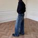 Vintage Washed Straight-Leg Jeans – Distressed Denim Pants With Honeycomb & Whisker Details (S-XXL, Blue)_mkmklike.com