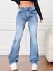 Cross-Border Exclusive Independent Station European And American Women's Fashion New High-Waisted Flared Jeans_mkmklike.com