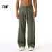 EF JEANS | 2024 New Vintage Japanese Trend Straight Casual Pants Army Green Washed Loose Jeans_mkmklike.com