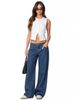 Russian Fashion 2025 New Extended Version Women's High-waisted Wide-leg Floor-length Jeans_mkmklike.com