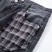 Patchwork Plaid Denim Men Streetwear Irregular Design Sense Niche Vintage Washed Small Straight Pants_mkmklike.com