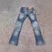 American High Street Retro Blue Printed Flared Jeans For Men, Slimming And Leg-lengthening, Trendy Brand Ins Pants_mkmklike.com
