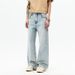 Cleanfit A-Line Denim Pants For Men – Vintage Washed Blue Wide-Leg Jeans | Spring & Summer Casual Staple_mkmklike.com
