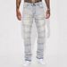 Men's Stretch Denim Cargo Pants – Workwear Straight Fit With Patchwork & Flared Hem (28-42, Cotton Blend, Retro Washed, Streetwear Aesthetic)_mkmklike.com