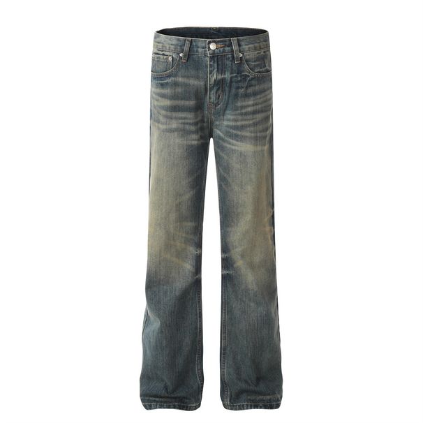 Men's Denim INS American Style Loose Street Fashion Punk Washed Vintage Ripped Casual Wide-Leg Pants_mkmklike.com