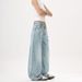Women's Clothing High Street Baggy Jeans Slub Scimitar Jeans Unisex Wide Leg Pants Loose Profile_mkmklike.com