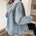 Women's Clothing Casual Denim Hooded Jacket – Loose Fit, Lightweight & Stylish For Spring & Fall (Black, Blue)_mkmklike.com