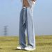 HOLDFREE Light Blue Jeans Boys New Summer Thin Ruffian Handsome High Street Straight Loose Casual Pants_mkmklike.com