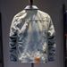 Loom European Style Retro Slim Fit Blue Men's Coat Youth Versatile Ins Trendy Denim Jacket_mkmklike.com