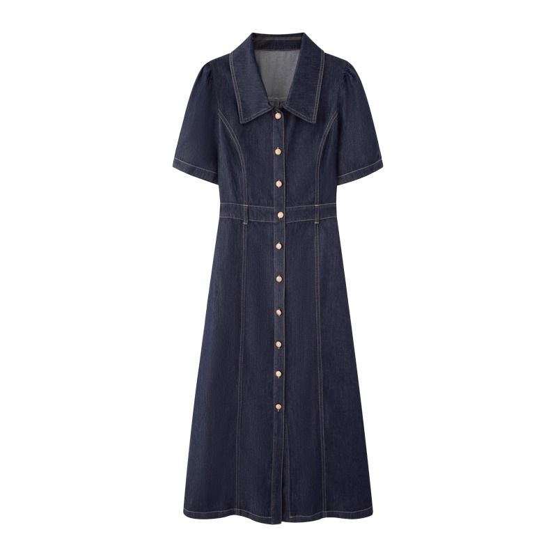 2025 Summer New Versatile Polo Collar Casual Cowboy Dress For Women 3G4190291_mkmklike.com