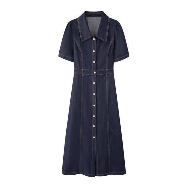 2025 Summer New Versatile Polo Collar Casual Cowboy Dress For Women 3G4190291_mkmklike.com