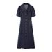 2025 Summer New Versatile Polo Collar Casual Cowboy Dress For Women 3G4190291_mkmklike.com