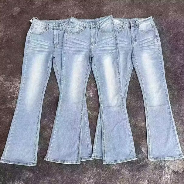 Men's Clothing Stretch Slim Fit Jeans Stretch Slim Fit Washed Denim Jeans With Cat Whisker & Ice Blue Tint – Classic American Streetwear Style_mkmklike.com