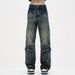 Nordmann Vintage Design Multi-Pocket Jeans For Men, Autumn And Winter Loose Straight Wide-Leg, American Style Trendy Casual_mkmklike.com