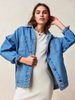 Women's Casual Versatile Denim Jacket European And American Style Pocket Side Slit Design_mkmklike.com