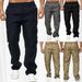Men's Casual Multi-Pocket Loose Straight Cargo Pants Outdoor Fitness Pants_mkmklike.com