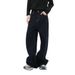 American Style Dark Blue Jeans For Men 2025 Spring New Trendy Loose Floor-Length Unisex Straight Wide-Leg Pants_mkmklike.com