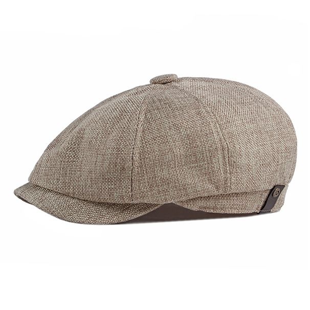 Hot Sale Men Newsboy Thin Vintage Herringbone Octagon Spring Summer Cap Breathable Women Casual Striped Berets Flat Hat New_mkmklike.com