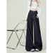Retro Wide Leg Jeans For Women High Waist Loose Fit Pear Shape Denim Blue Autumn Winter American Style Trousers_mkmklike.com