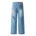 Punk Washed Distressed Jeans Casual Versatile Design High Street Men's Vintage Loose Wide-Leg Straight Long Pants_mkmklike.com