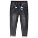 Large Size Men's Clothing Spring And Autumn New Quality Washed Small Straight Slim Jeans Men's American Trendy Black Jeans_mkmklike.com
