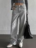 Women's High-Waisted Wide Leg Jeans Smoky Gray Washed Retro Street Style Loose Fit Floor-Length Autumn Winter_mkmklike.com