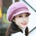Hot Sale New Women Beret Hats Fashion Winter Warm Rabbit Fur Knitted Beanie Ladies Female Casual Fleece Berets Cap bonnet hiver_mkmklike.com