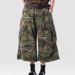 Men's High-Waisted Loose Cropped Camouflage Denim Shorts Ripped Patched Straight Leg Retro Style For Women And Men_mkmklike.com
