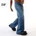 EF JEANS | 2024 New High Street Retro Old Wide Leg Pants Mopping Jeans Tide Straight Loose Dark Blue_mkmklike.com