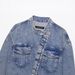Double-Breasted Denim Jacket For Women - Classic Oversized Coat With Stylish Button Front (S/M/L)_mkmklike.com
