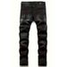 Men's High Street Style Slim Straight Leg Jeans Heavy Duty Embroidered Distressed Patched European American Cross Border Design_mkmklike.com