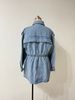 Hot-selling Solid Color American Retro Style Back Waist Design Sense Long Sleeve Loose Denim Jacket Women_mkmklike.com