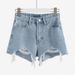 Women’s High-Waisted Distressed Denim Shorts – Frayed Hem & Button Details, Summer Casual Shorts In Black & More_mkmklike.com