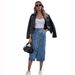 Women’s Clothing INS Fashion high waist single breasted denim skirt_mkmklike.com