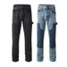 Pulse European And American Trend Rhinestone Vintage Distressed Jeans Loose Versatile Casual Men's Straight Pants_mkmklike.com