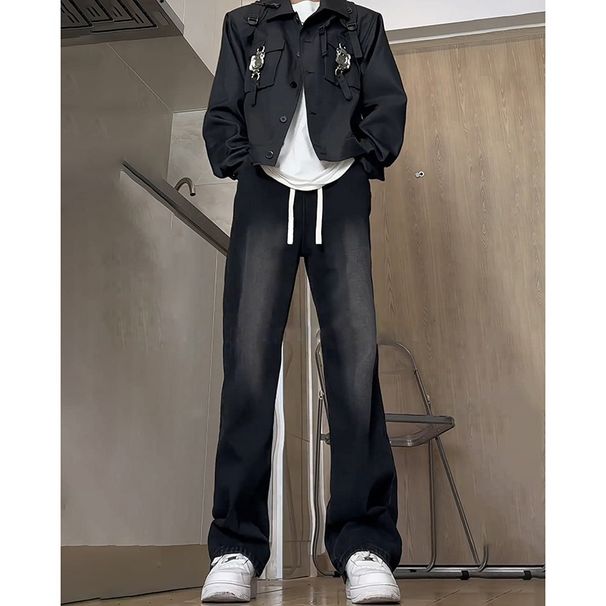 Men's Clothing New Boys Vibe Loose Men's Bell Bottom Pants High Street Casual Long Pants_mkmklike.com