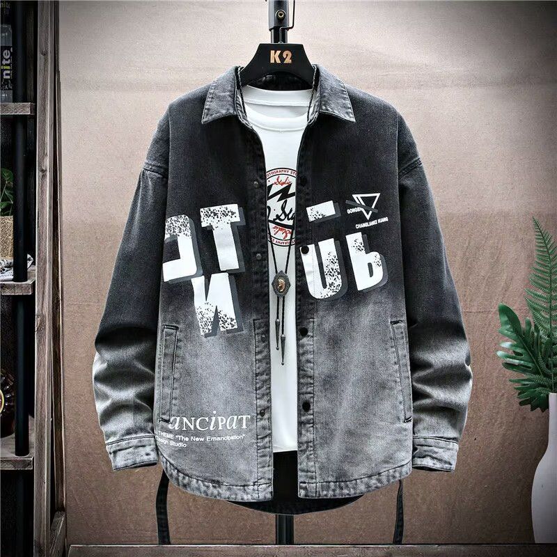 Men's Clothing Spring And Autumn New Loose Print Boys Retro Tops Jacket_mkmklike.com