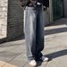 Distressed Washed Straight-Leg Jeans For Men - Vintage Denim Pants With Cleanfit Style, Oversized & Long-Length For Casual & Streetwear_mkmklike.com