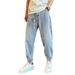 Washed Retro Jeans Men's Trendy Brand Loose Tied Nine-point Pants Fashionable And Versatile Old Harlan Pants Men's Trendy_mkmklike.com