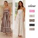 Women's Clothing new dress fashion simple striped sling backless swing fresh style dress_mkmklike.com