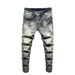 Pure Vintage Nostalgic High-Quality Jeans Trendy Brand Ripped Stretch Small Straight Long Pants European Fashion Men's_mkmklike.com