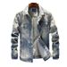 Loom European Style Retro Slim Fit Blue Men's Coat Youth Versatile Ins Trendy Denim Jacket_mkmklike.com