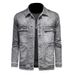 Loom Men's Autumn New Style Turn-down Collar European And American Motorcycle Jacket Retro Multi-pocket Handsome Denim Cape_mkmklike.com