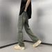 Jeans Men's Summer Street Casual Wide Trend Loose Student Straight Leg Long Pants_mkmklike.com