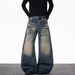"Graffiti-Stitch Wide-Leg Jeans – Hip-Hop Distressed Denim With Custom Lettering (S-3XL, Vintage Blue/Black)"_mkmklike.com