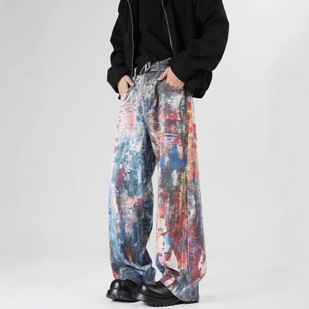 "Abandoned Studio Jeans – Oil Paint Splatter Denim For Midnight Gallery Raiders & Smuggled Canvas Rebels"_mkmklike.com
