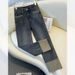 Women's Slim Fit Straight Leg Jeans Stretchy Cuffed Cropped Baguette Pants Spring Autumn Popular Style_mkmklike.com