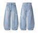 "90s High-Waisted Jeans – Distressed Vintage Washed Denim Pants With Side Print (Unisex Retro Straight-Leg Streetwear Trousers)"_mkmklike.com