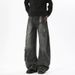 High Street Deconstructed Multi-pocket Jeans For Men, Autumn Trendy Design Wide-leg Pants, American-style Washed_mkmklike.com