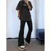 Cleanfit Men's Slim Fit Stretch Jeans Pure Black High Street Style West Coast American Vibe Flare Pants_mkmklike.com